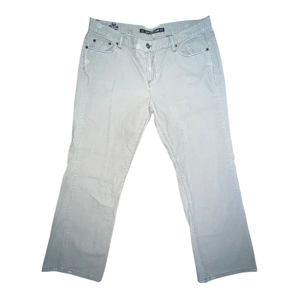 DKNY Women's Vintage Corduroy Jeans Beige Wide Leg Cotton Plus Size 16 GUC